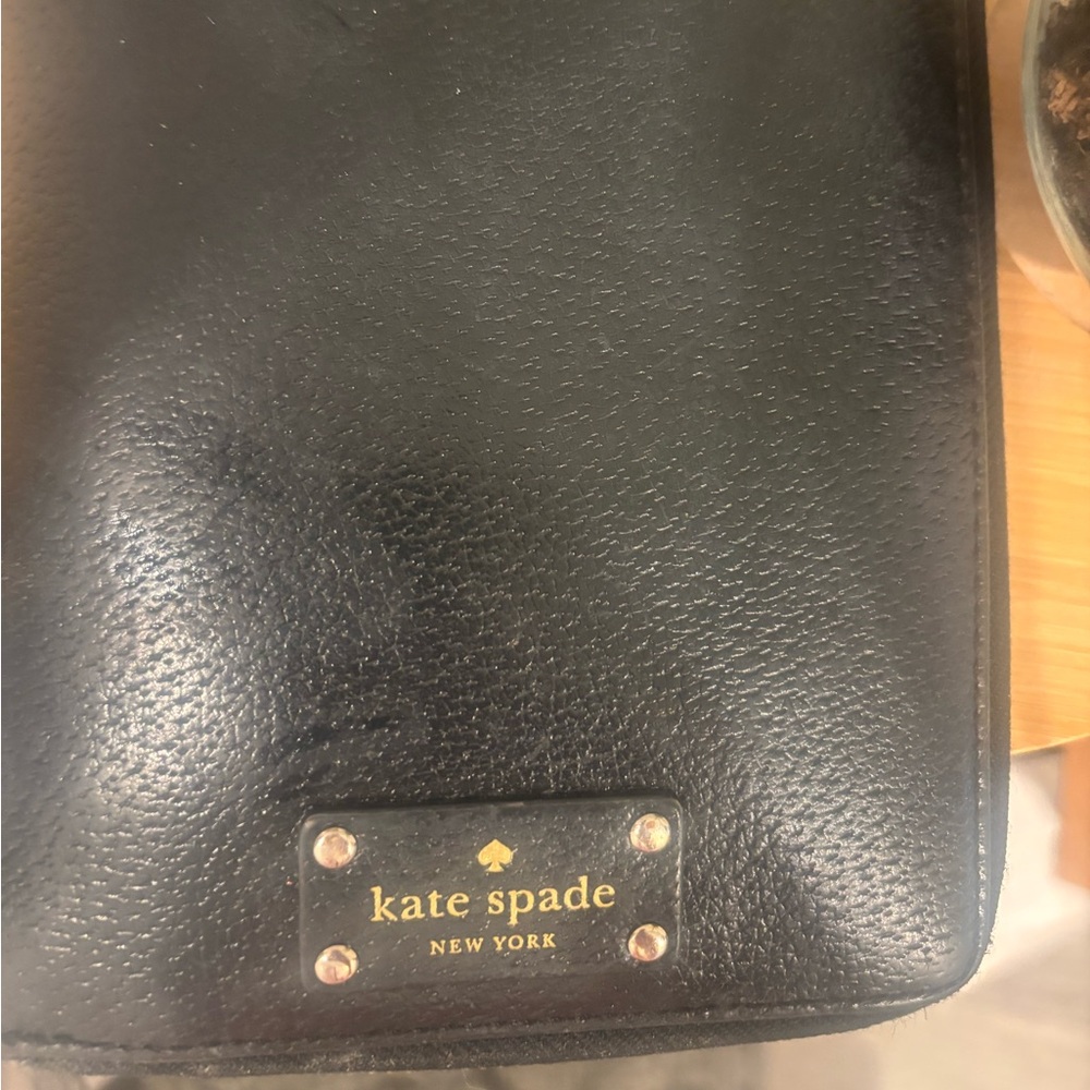 Kate Spade Black Leather “Wellesley” Planner Cover